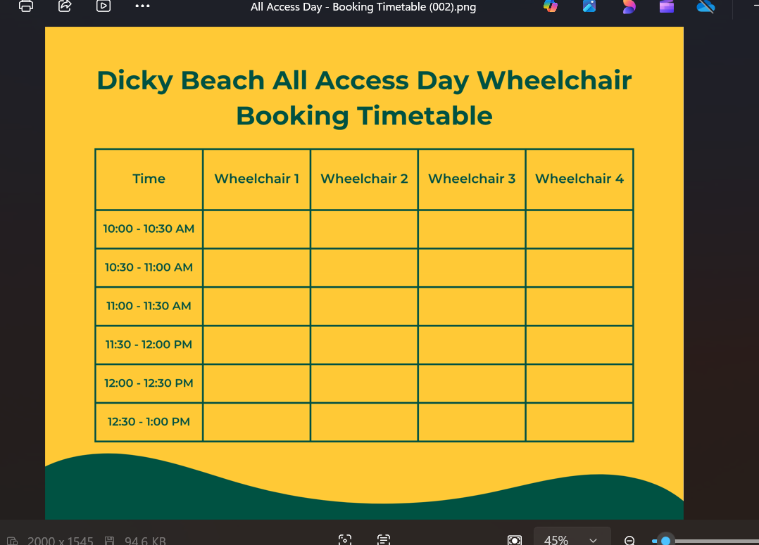 Beach Wheelchair at All Access Day at Dicky Beach Beach Wheelchair at All Access Day at Dicky Beach