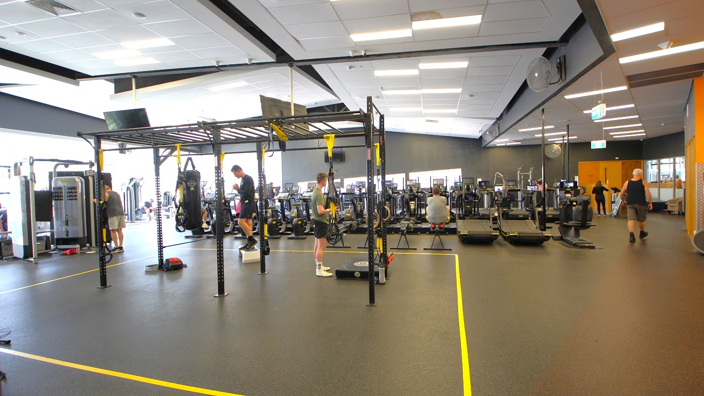 Lag pulldown, leg press, cable bars, hanging leg raise, and more are the gym equipment at the Gymnasium in Eltham Leisure Centre. The black, white, and yellow theme of the place makes the Gymnasium feel elegant. Lag pulldown, leg press, cable bars, hanging leg raise, and more are the gym equipment at the Gymnasium in Eltham Leisure Centre. The black, white, and yellow theme of the place makes the Gymnasium feel elegant.