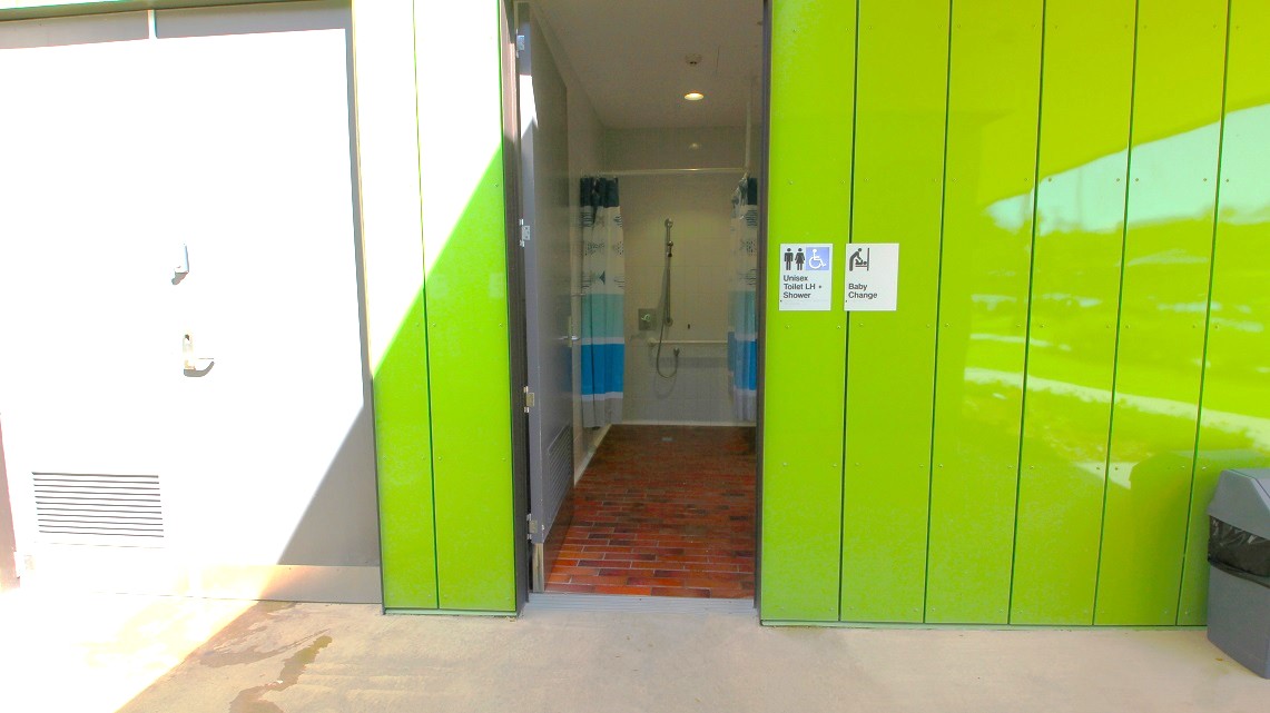 Another view of the bathroom's entrance. The marble tiled floors of the bathroom aisle complements the PVC door frame and aesthetic. Another view of the bathroom's entrance. The marble tiled floors of the bathroom aisle complements the PVC door frame and aesthetic.