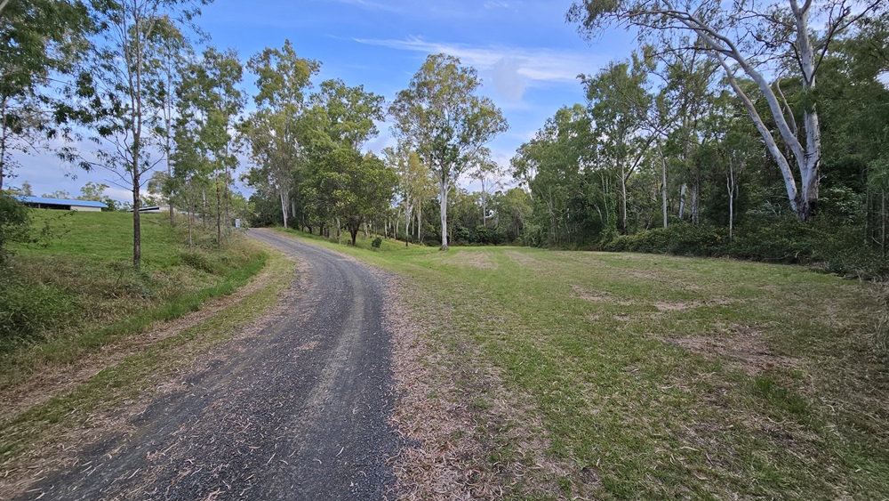 A gravel path curves through a grassy area, bordered by trees on both sides. On the left, the path is flanked by a small grassy slope with scattered trees. On the right, a larger expanse of grass stretches out, with more trees in the background. The trees are tall and leafy, providing a natural canopy over the area. The sky is visible above, adding a sense of openness to the scene. A gravel path curves through a grassy area, bordered by trees on both sides. On the left, the path is flanked by a small grassy slope with scattered trees. On the right, a larger expanse of grass stretches out, with more trees in the background. The trees are tall and leafy, providing a natural canopy over the area. The sky is visible above, adding a sense of openness to the scene.