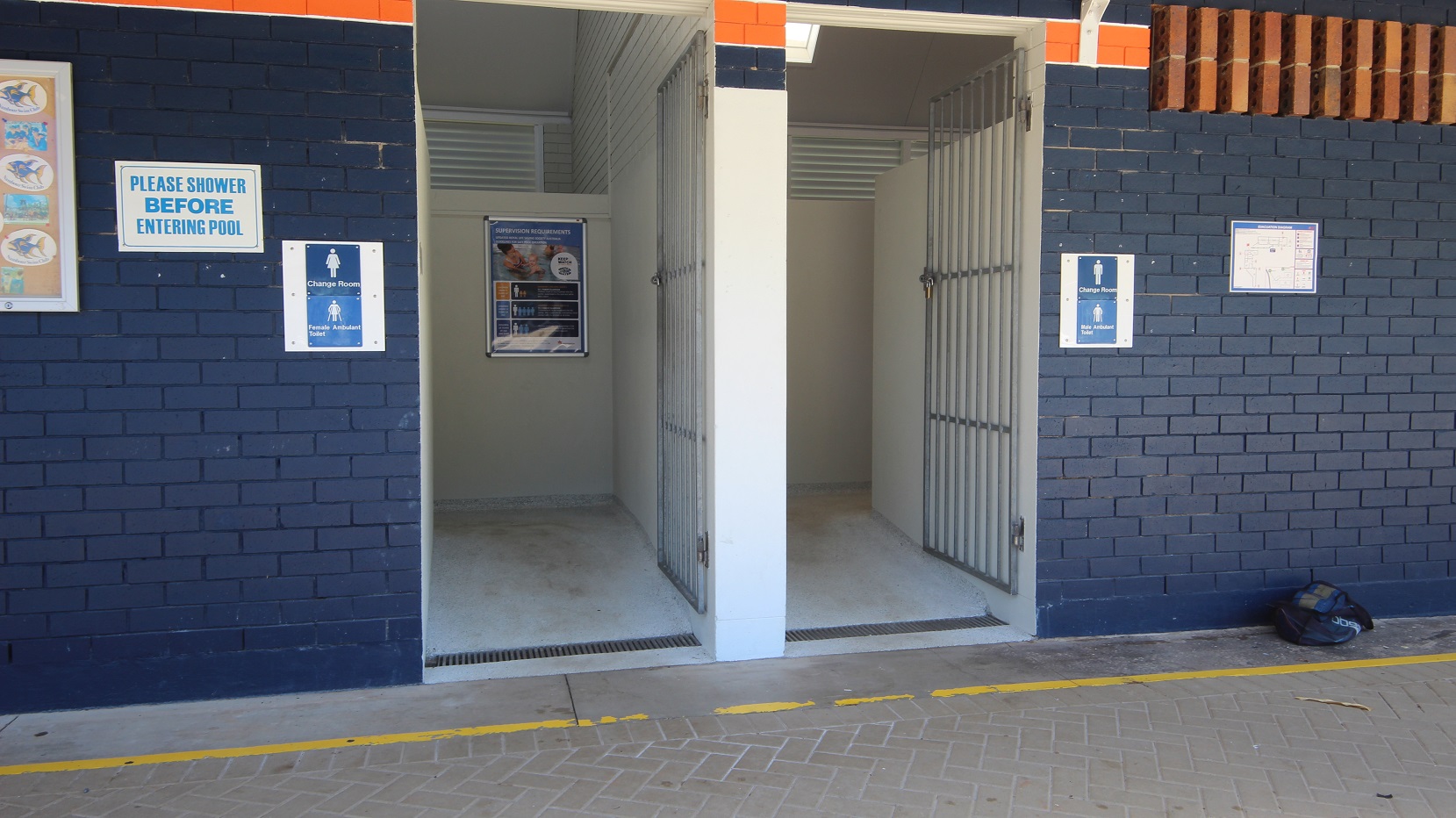 Accessible bathrooms at the Nambour Aquatic Centre include a step free entrance change rooms located next to the main entry and reception.
